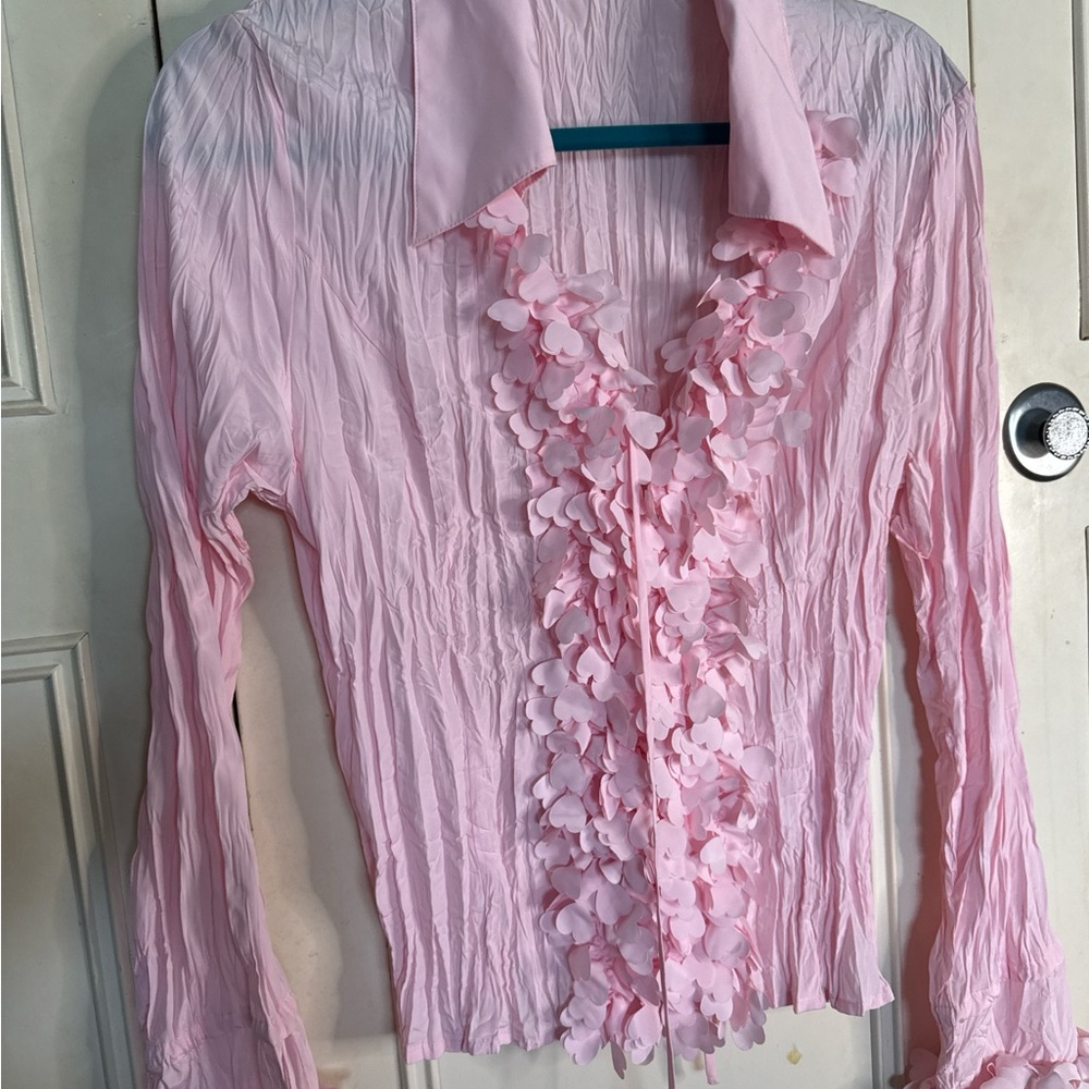 Violet & Claire Light Pink Floral Blouse